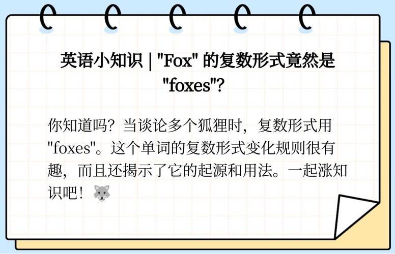 fox 狐狸 的复数形式是什么